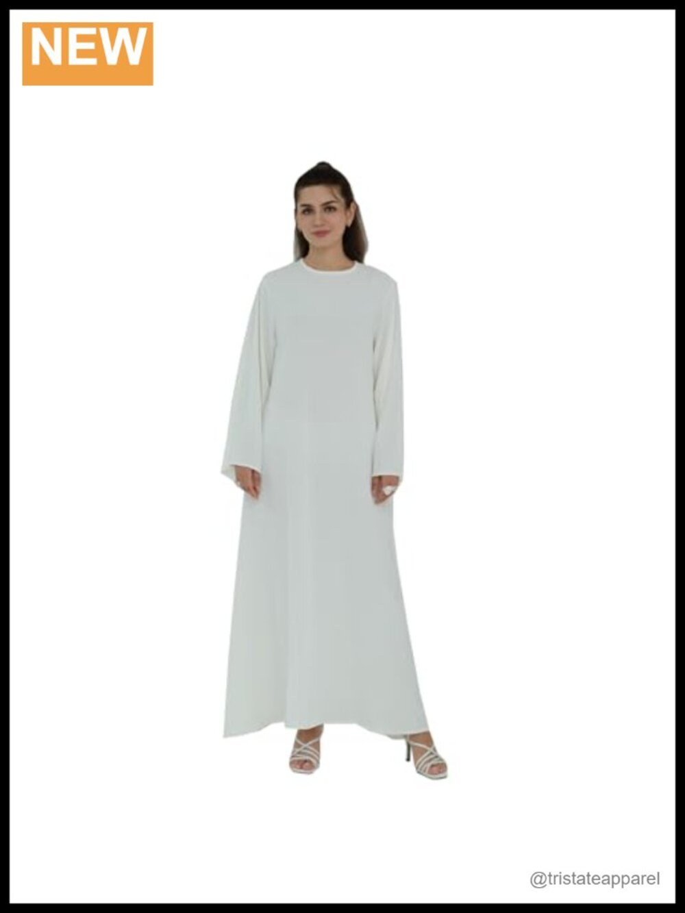 Women's Abaya Dress with Belt Flowy Bell Sleeve Nida Maxi Robe Islamic Prayer
